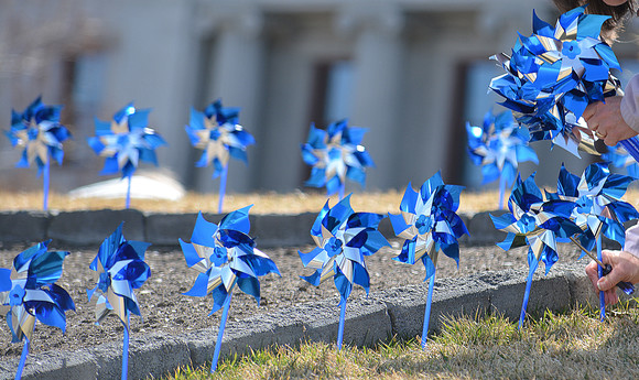 Blue pinwheels