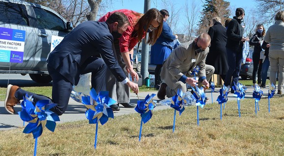 "Planting pinwheels"